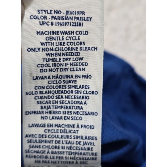 Joie Womens Blue Paisley Long Sleeve Ruffle‎ Hem Dress XXL 100% Polyester - Picture 8 of 10